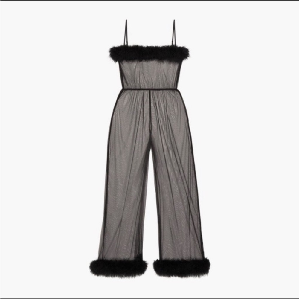 Savage x Fenty Sheer Marabou Jumpsuit